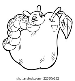 Coloring book (caterpillar and pear)