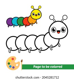 Coloring book, caterpillar vector image