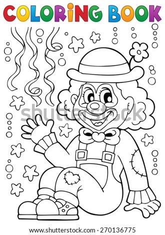 Coloring book with cheerful clown 4 - eps10 vector illustration.