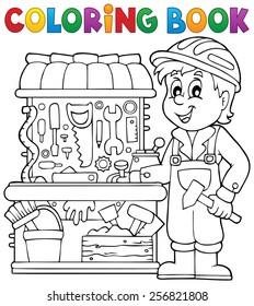 Coloring book child playing theme 2 - eps10 vector illustration.