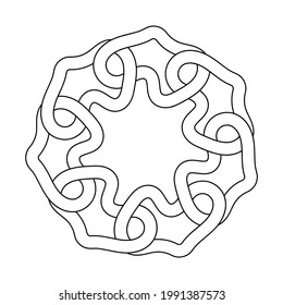 Coloring book for children and adults. Intersecting abstract shapes. Hand drawn Vector illustration