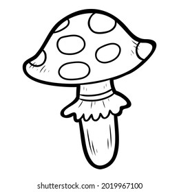 Coloring book for children, Amanita Mushroom