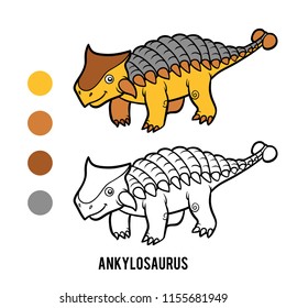 Coloring book for children, Ankylosaurus