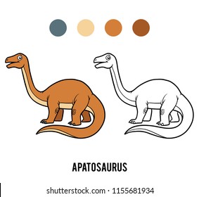 Coloring book for children, Apatosaurus