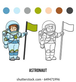 Coloring book for children, Astronaut