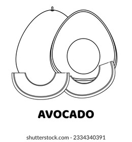 Coloring book for children, Avocado