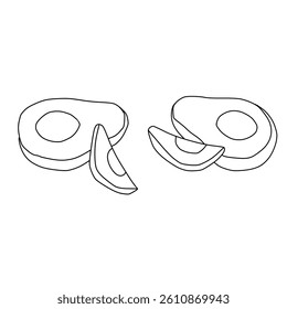 Coloring book for children (avocado). Coloring book, educational game for children.