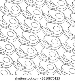 Coloring book for children (avocado). Coloring book, educational game for children.