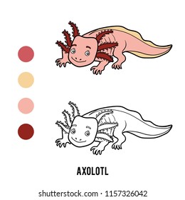 Coloring book for children, Axolotl