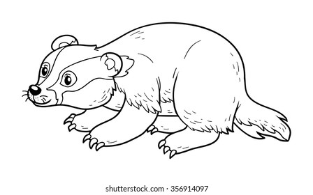 Coloring book for children (badger)