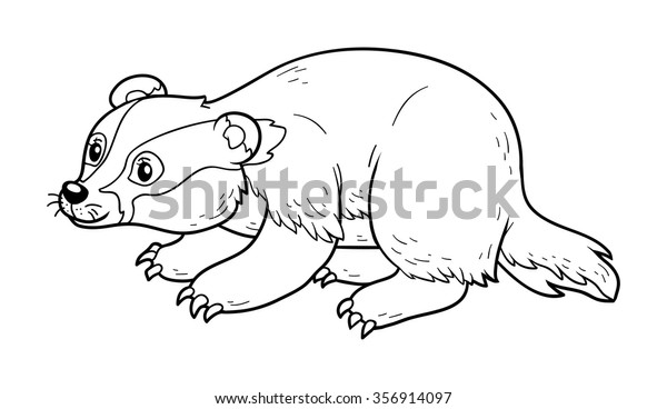 Coloring Book Children Badger Stock Vector (Royalty Free) 356914097 ...