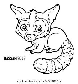 Coloring book for children, Bassariscus