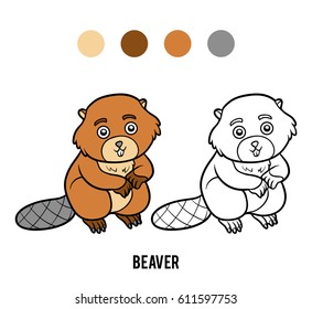 Coloring book for children, Beaver