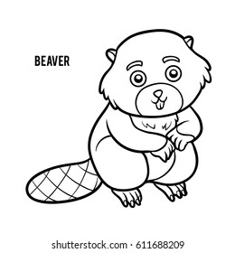 Coloring book for children, Beaver