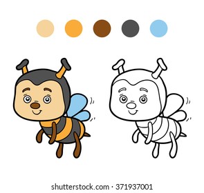 Coloring book for children (bee)