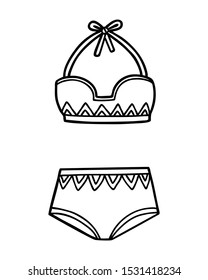 Coloring book for children, Bikini