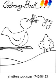 Coloring book for children, bird. Vector illustration