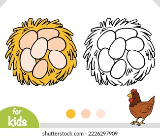 Libro de coloración para niños, Aves anidan con huevos