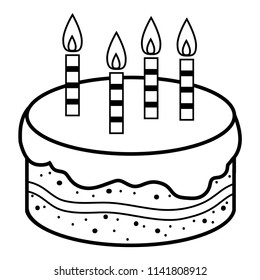 Coloring Book Children Birthday Cake Stock Vector (Royalty Free) 1141808912