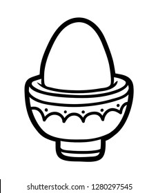 Coloring book for children, Boiled egg in eggcup