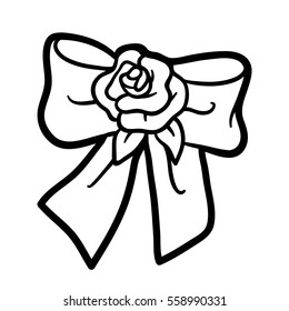 Coloring book for children, Bow with rose