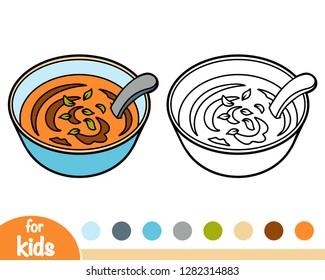 Coloring book for children, Bowl of soup