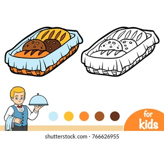 Coloring book for children, Bread basket