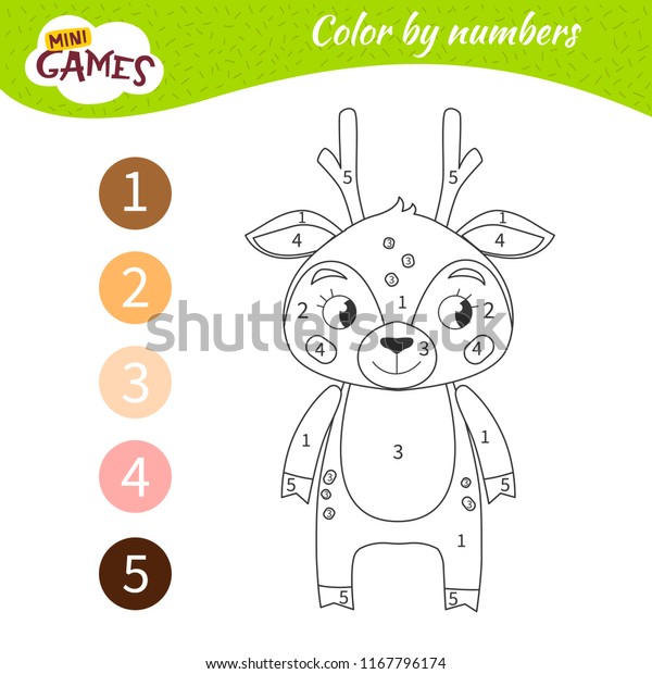 Download Coloring Book Children Coloring By Numbers Stock Vector Royalty Free 1167796174