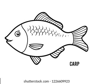 Coloring book for children, Carp