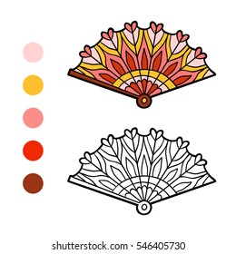 Coloring book for children, cartoon accessories, Fan