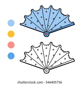 Coloring book for children, cartoon accessories, Fan
