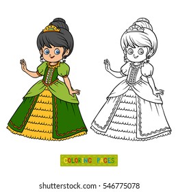 Coloring book for children, cartoon character, Princess