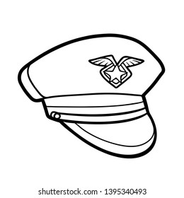 Coloring book for children, cartoon headwear, Police hat
