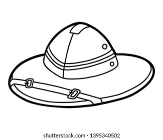 Coloring book for children, cartoon headwear,  Pith helmet
