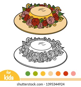 Coloring book for children, cartoon headwear, Flower straw hat