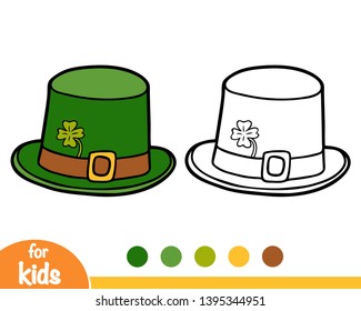 Coloring book for children, cartoon headwear, Leprechaun hat