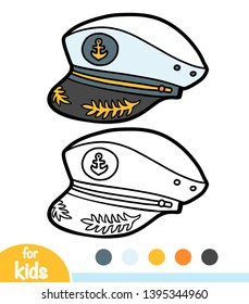 Coloring book for children, cartoon headwear, Captain hat