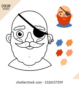 Coloring book for children. Cartoon illustration of cute pirate.