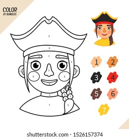 Coloring book for children. Cartoon illustration of cute pirate.