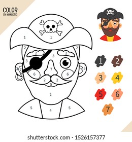 Coloring book for children. Cartoon illustration of cute pirate.