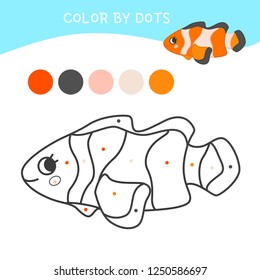 Coloring book for children. Cartoon sea animal.