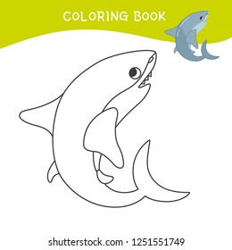 Coloring book for children. Cartoon sea animal.