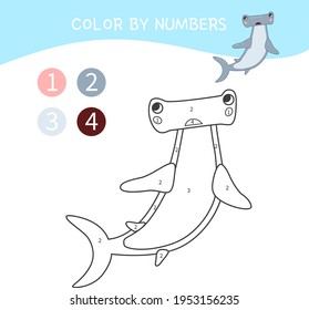 Coloring book for children. Cartoon sea animal.