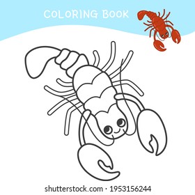 Coloring Book For Children. Cartoon Sea Animal.