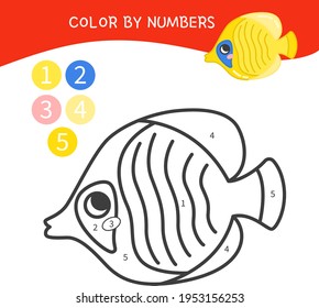 Coloring book for children. Cartoon sea animal.
