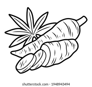 Coloring book for children, Cassava