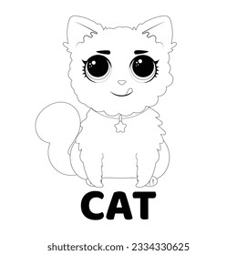 Coloring book for children, Cat