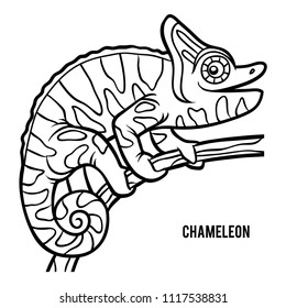 Coloring book for children, Chameleon