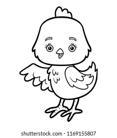 Coloring book for children, Chicken