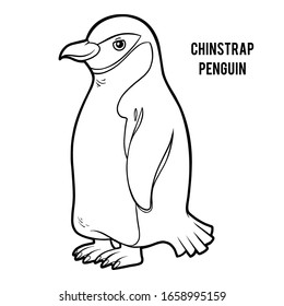 Coloring book for children, Chinstrap penguin
